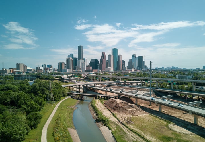 An arial photo of Houston.