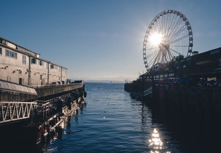 Overlooking the Puget Sound in Seattle.