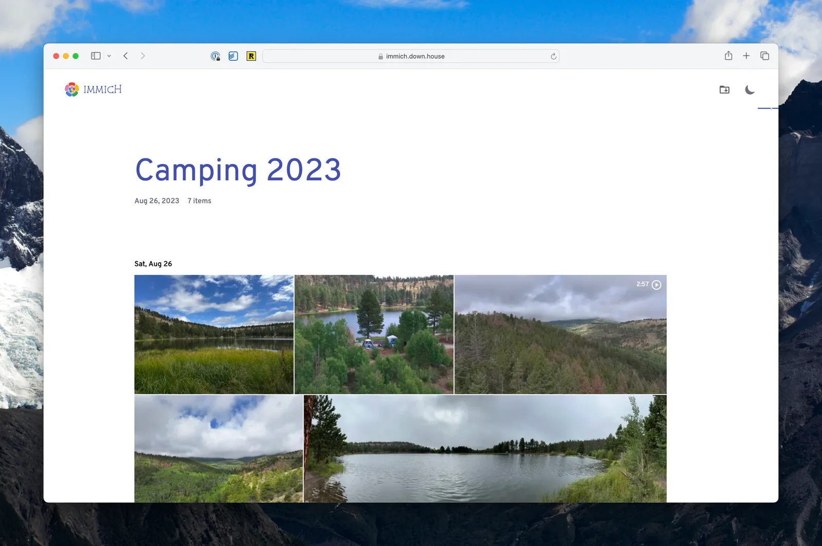 A screenshot of an album in Immich